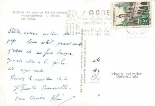 AK / Ansichtskarte BEZIERS 34 Herault Les Arenes Vue aerienne