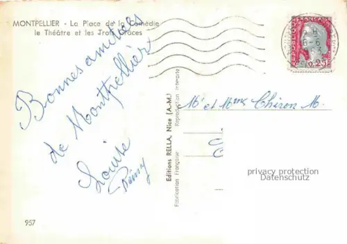 AK / Ansichtskarte MONTPELLIER 34 La Place de la Comedie le Theatre et les Trois Graces