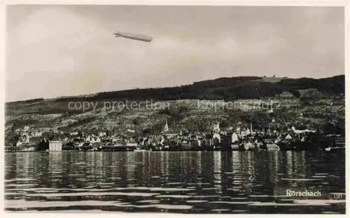 AK / Ansichtskarte RORSCHACH Bodensee SG Ansicht vom See aus Zeppelin