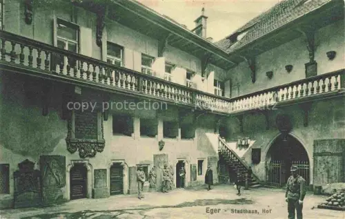 AK / Ansichtskarte Eger  Cheb CZ Stadthaus Hof
