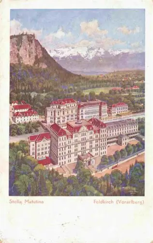 AK / Ansichtskarte Feldkirch  Vorarlberg AT Stella Matutina Privatgymnasium des Jesuitenordens aus der Vogelperspektive Illustration