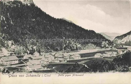 AK / Ansichtskarte Scharnitz Innsbruck Tirol AT Panorama Partie gegen Mittenwald