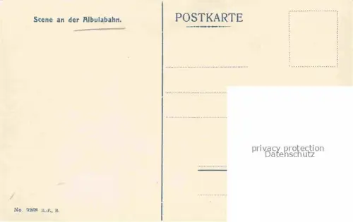 AK / Ansichtskarte Berguen Bravuogn Albula GR Partie an der Albulabahn Dampflokomotive Pferdefuhrwerk