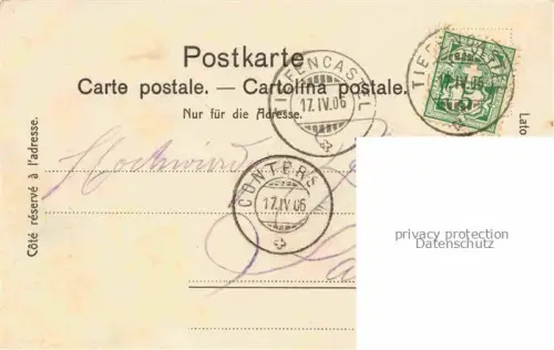 AK / Ansichtskarte Tiefencastel GR Panorama Bahnhof Ortsansicht mit Kirche