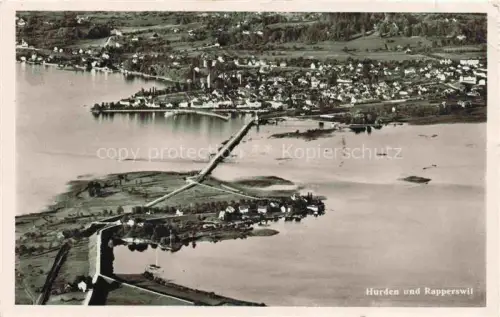 AK / Ansichtskarte Hurden Rapperwil Hoefe SZ Fliegeraufnahme