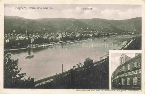 AK / Ansichtskarte Boppard Rhein Rheinland-Pfalz Totalansicht Hotel Westfaelischer Hof