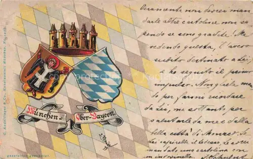 AK / Ansichtskarte MueNCHEN  Bayern Wappen Krone