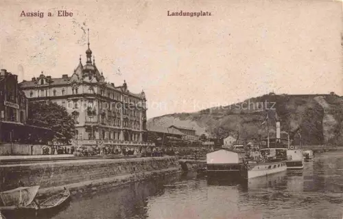 AK / Ansichtskarte Aussig USTI NAD LABEM CZ Landungsplatz an der Elbe