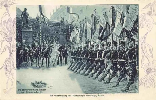 AK / Ansichtskarte BERLIN  CITY Die eroberten franzoesischen Fahnen beim Einzug in Berlin Rotes Kreuz Kuenstlerkarte
