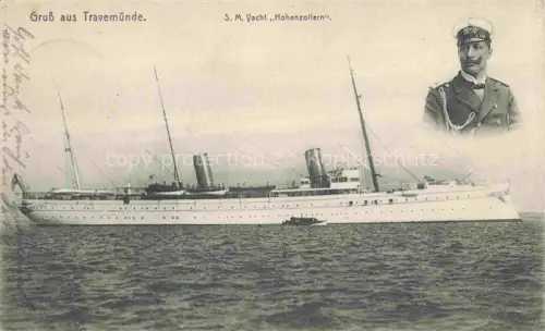 AK / Ansichtskarte TRAVEMueNDE Ostseebad S.M. Yacht Hohenzollern