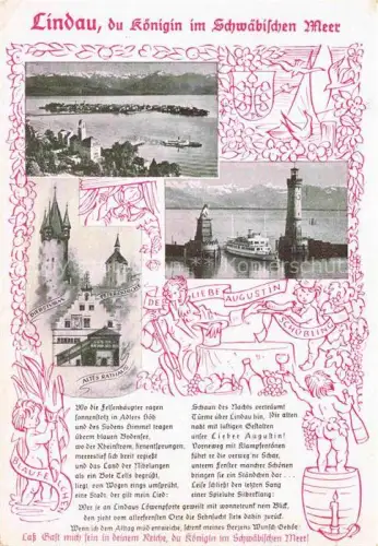 AK / Ansichtskarte LINDAU  Bodensee Bayern Panorama Altes Rathaus Diebsturm Peterskirche Hafeneinfahrt
