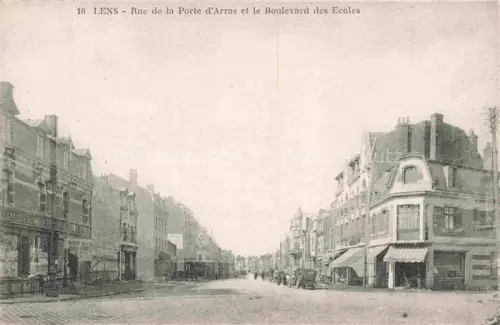 AK / Ansichtskarte LENS 62 Pas-de-Calais Rue de la Porte d'Arras et Boulevard des Ecoles