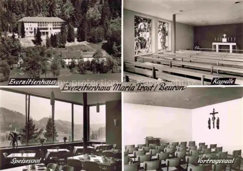 AK / Ansichtskarte Beuron Donautal Exerzitienhaus Maria Trost Kapelle Speisesaal Vortragssaal