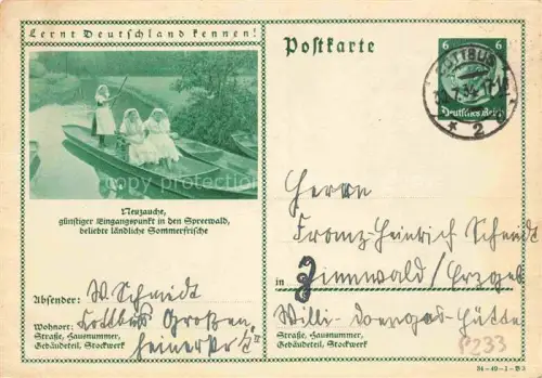 AK / Ansichtskarte Neuzauche Neu Zauche Dahme-Spreewald Brandenburg Spreewald Kahnpartie