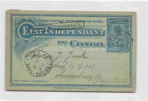 AK / Ansichtskarte Leopoldville Kongo Carte Postale avec Déponse Payée État Indépendant