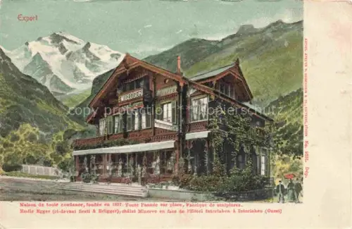 AK / Ansichtskarte INTERLAKEN BE Châlet Minerve Emile Egger en face de l'Hôtel Interlakgen Alpes