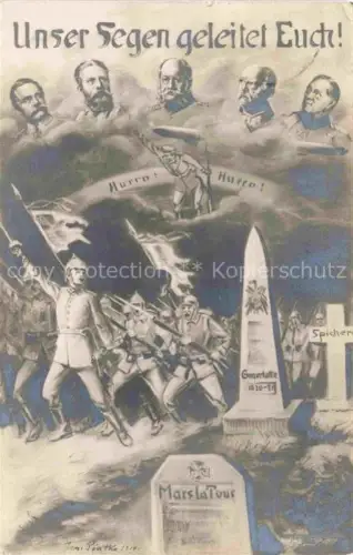 AK / Ansichtskarte Mars-la-Tour 54 Meurthe-et-Moselle Unser Segen geleitet Euch Kuenstlerkarte