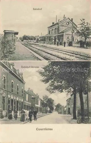 AK / Ansichtskarte Courrieres LENS 62 Pas-de-Calais Bahnhof Bahnhofstrasse