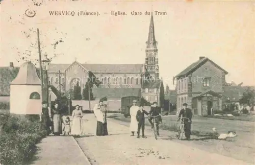 AK / Ansichtskarte Wervicq-Sud Zuid-Wervik 59 Nord Eglise Gare du Tram