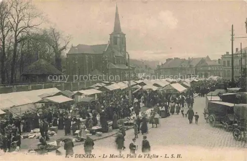 AK / Ansichtskarte Denain Valenciennes 59 Nord Le Marché Place de l'Eglise