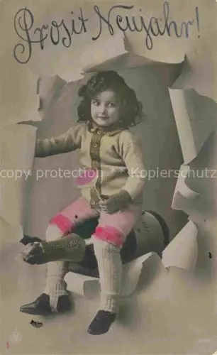 AK / Ansichtskarte Foto NPG Nr. Neujahrgruss Nouvelle année Kind Wein