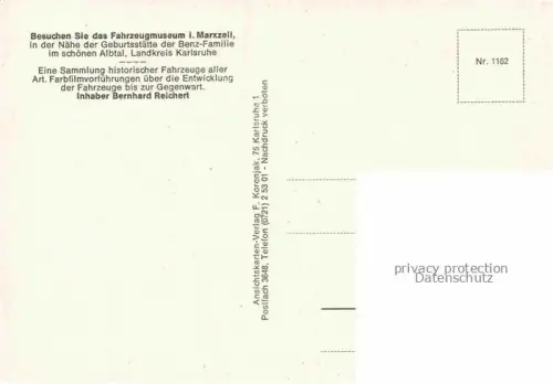 AK / Ansichtskarte Marxzell Karlsruhe BW Fahrzeug Museum Oldtimer Sammlung