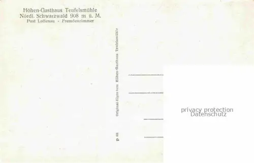 AK / Ansichtskarte Loffenau Bad Herrenalb BW Hoehengasthaus Teufelsmuehle Teufelskammern in der Felsenschlucht Grosses Loch
