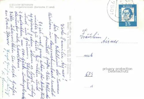 AK / Ansichtskarte Langensteinbach Karlsbad Karlsruhe BW Bibelheim Bethanien 