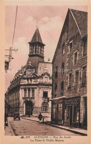 AK / Ansichtskarte ALENCON 61 Orne Rue du Jeudi la Poste et vieille maison