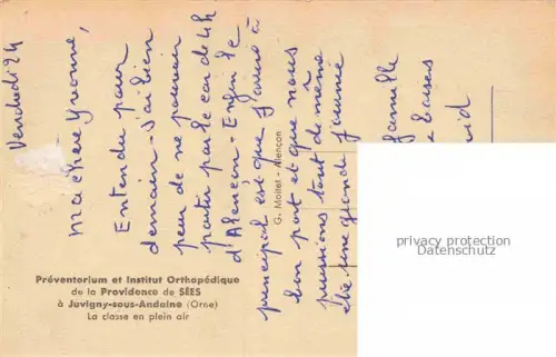 AK / Ansichtskarte Juvigny-sous-Andaine Alencon 61 Orne Préventorium et Institut Orthepédique la classe en plein air