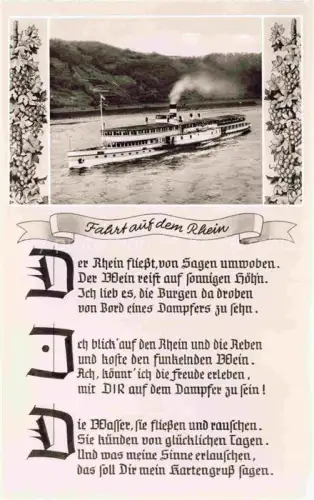 AK / Ansichtskarte Dampfer Seitenrad Fahrt auf dem Rhein 