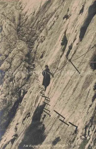 AK / Ansichtskarte Bergsteigen Klettern Mountaineering Alpinisme Alpinismo-- Zugspitze Am Brett 