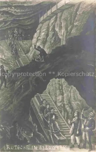 AK / Ansichtskarte Bergbau Mining Exploitation Miniere Estrazione Mineraria-- Rutsche im Bergwerk 