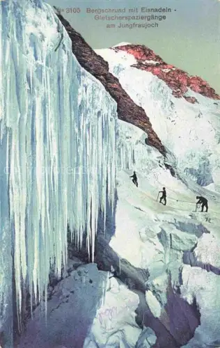 AK / Ansichtskarte Gletscher Glacier Glaciar Ghiacciaio-- Bergschrund Eisnadeln Jungfraujoch Spaziergang 