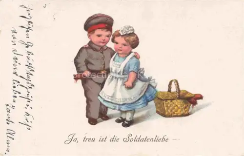 AK / Ansichtskarte Kindersoldaten Militaria Soldatenliebe 