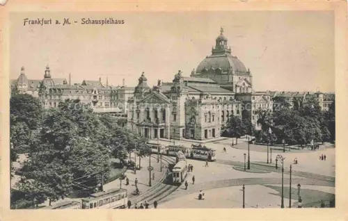 AK / Ansichtskarte STRAssENBAHN Tramway-- Frankfurt a. Main Schauspielhaus 