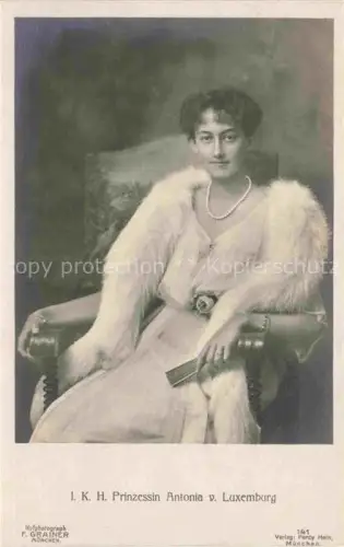 AK / Ansichtskarte Adel Luxembourg Luxemburg Grossherzogtum I. K. H. Prinzessin Antonia Verlag Percy Hein Muenchen 