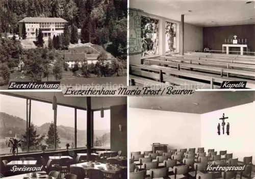 AK / Ansichtskarte Beuron Donautal Exerzitienhaus Maria Trost Kapelle Speise und Vortragssaal