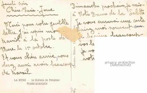 AK / Ansichtskarte La Mure GRENOBLE 38 Isere Château de Ponsonas facade principale