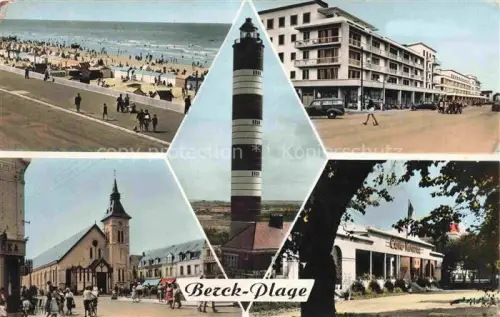 AK / Ansichtskarte BERCK-PLAGE 62 La plage l'esplanade le phar Place de l'Eglise et le Casino Municipal