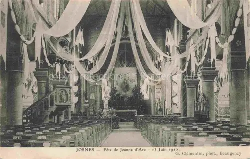 AK / Ansichtskarte Josnes BLOIS 41 Loir-et-Cher Intérieur de l'église Fête de Jeanne d'Arc 13 Juin 1910