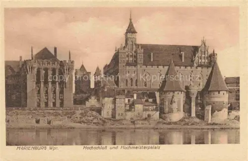 AK / Ansichtskarte Marienburg   Westpreussen MALBORK PL Hochschloss und Hochmeisterpalais