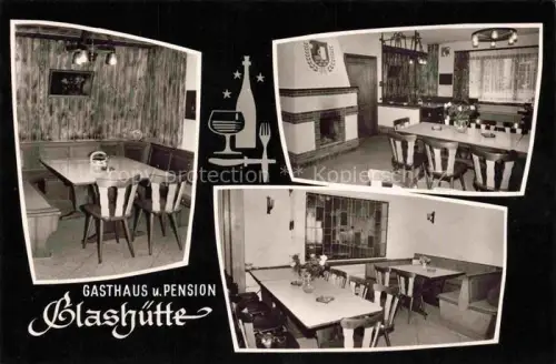 AK / Ansichtskarte Seidenbuch Lindenfels Hessen Gasthaus Pension Glashuette Gastraeume