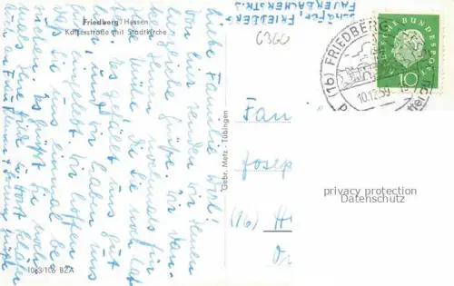 AK / Ansichtskarte Friedberg  Hessen Kaiserstrasse mit Stadtkirche