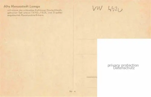 AK / Ansichtskarte Lemgo Lippe NRW Rathaus