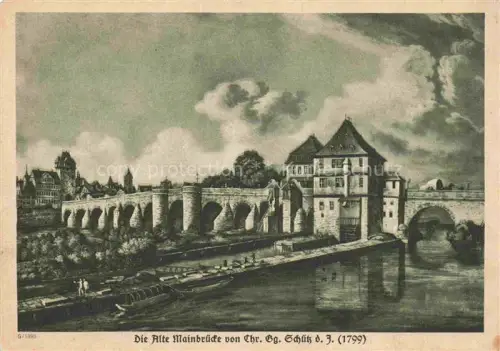 AK / Ansichtskarte FRANKFURT AM MAIN Alte Mainbruecke Zeichnung