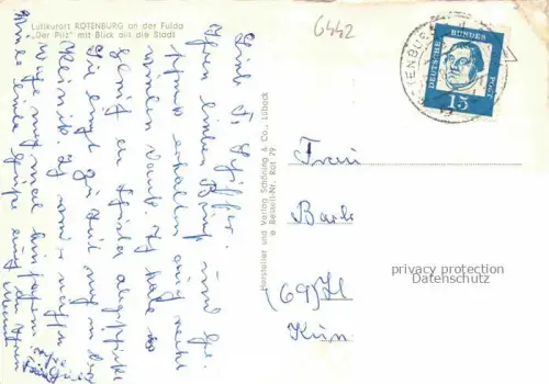 AK / Ansichtskarte Rotenburg Fulda Hessen Der Pilz mit Blick auf die Stadt