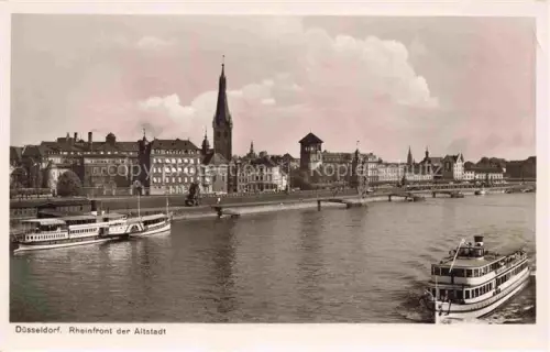 AK / Ansichtskarte Dampfer Seitenrad Duesseldorf Rheinfront der Altstadt  
