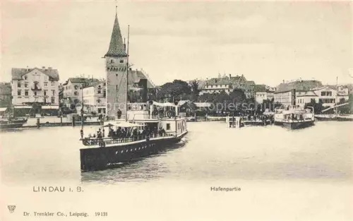 AK / Ansichtskarte Dampfer Seitenrad Lindau i.B. Hafenpartie 