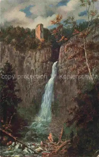 AK / Ansichtskarte LUIB Felix Editeur Alsace 67 Bas-Rhin Burg Nideck mit Wasserfall Strassburg 